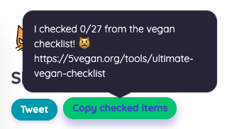 Copy text vegan checklist