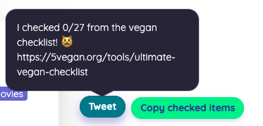 Tweet text vegan checklist