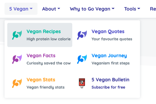 Vegan Recipes menu